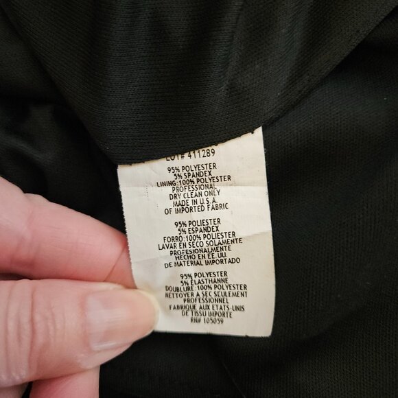 XSCAPE black sleeveless ruched v-neck sheath dress, knee length, women's 12 - Picture 10 of 12